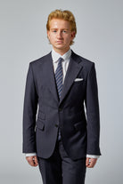 skræddersyet jakkesæt i navy metervare