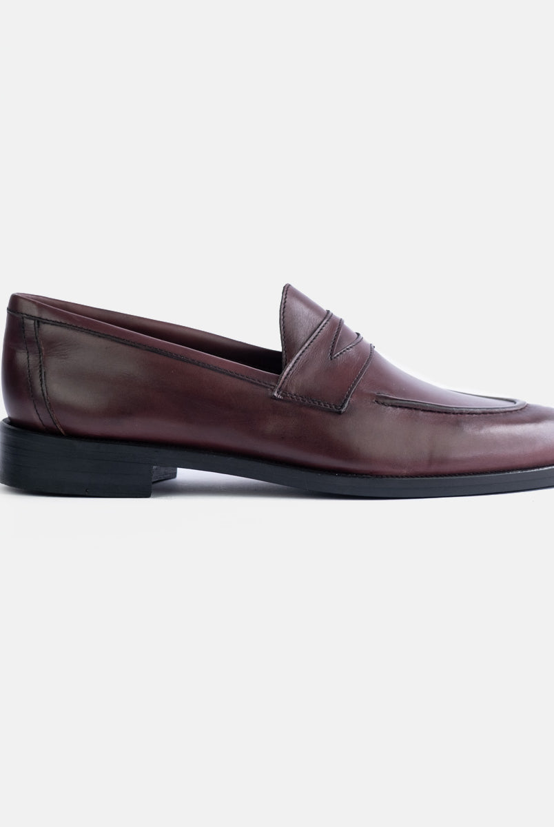 burgundy penny loafers