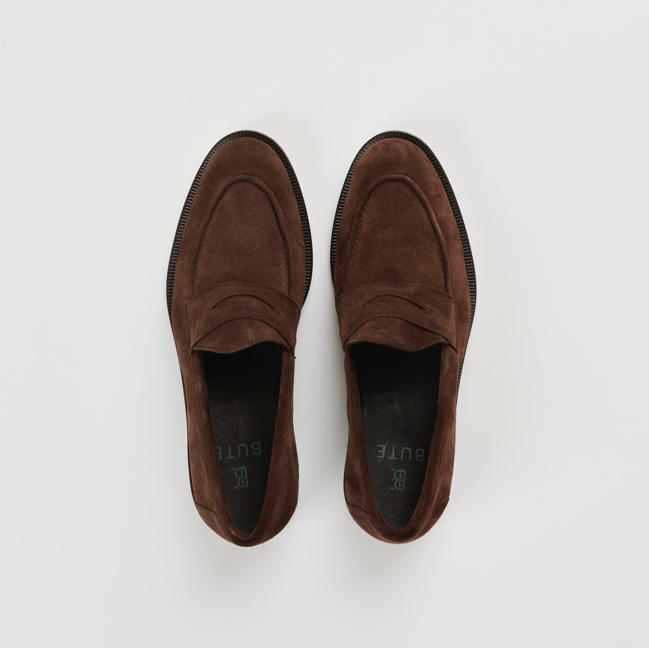 mørkebrun ruskinds loafers