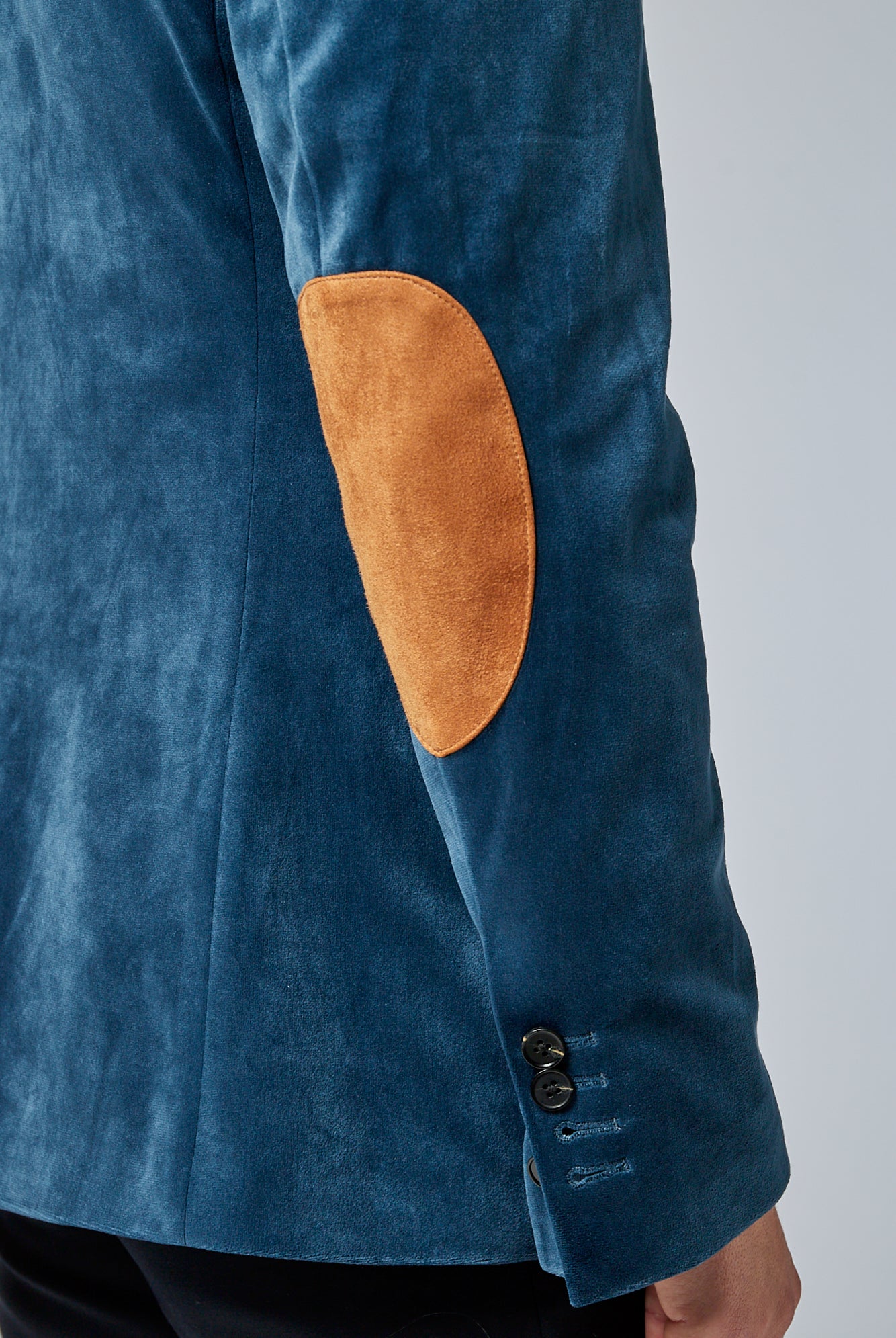 casual velour blazer med patches